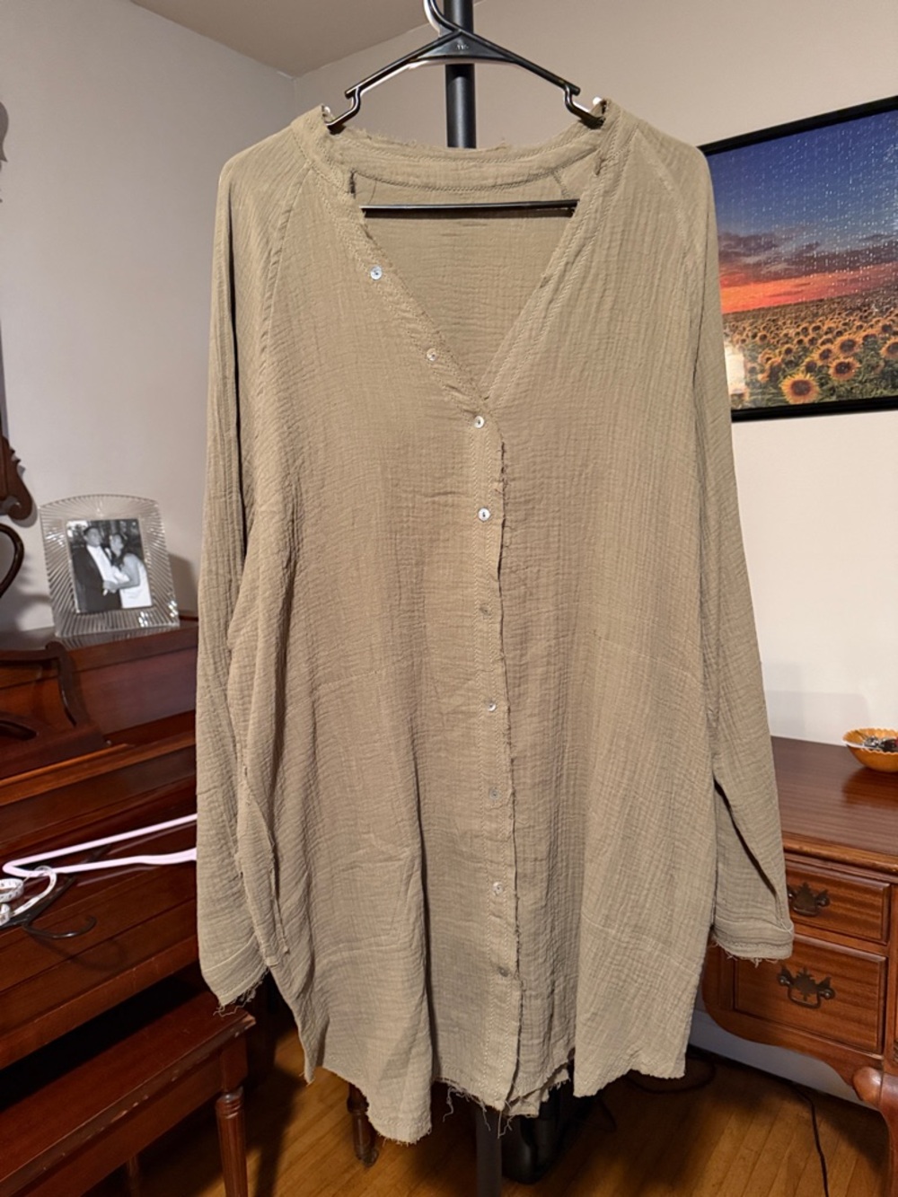 Cupshe Olive Button-Down Tunic Top